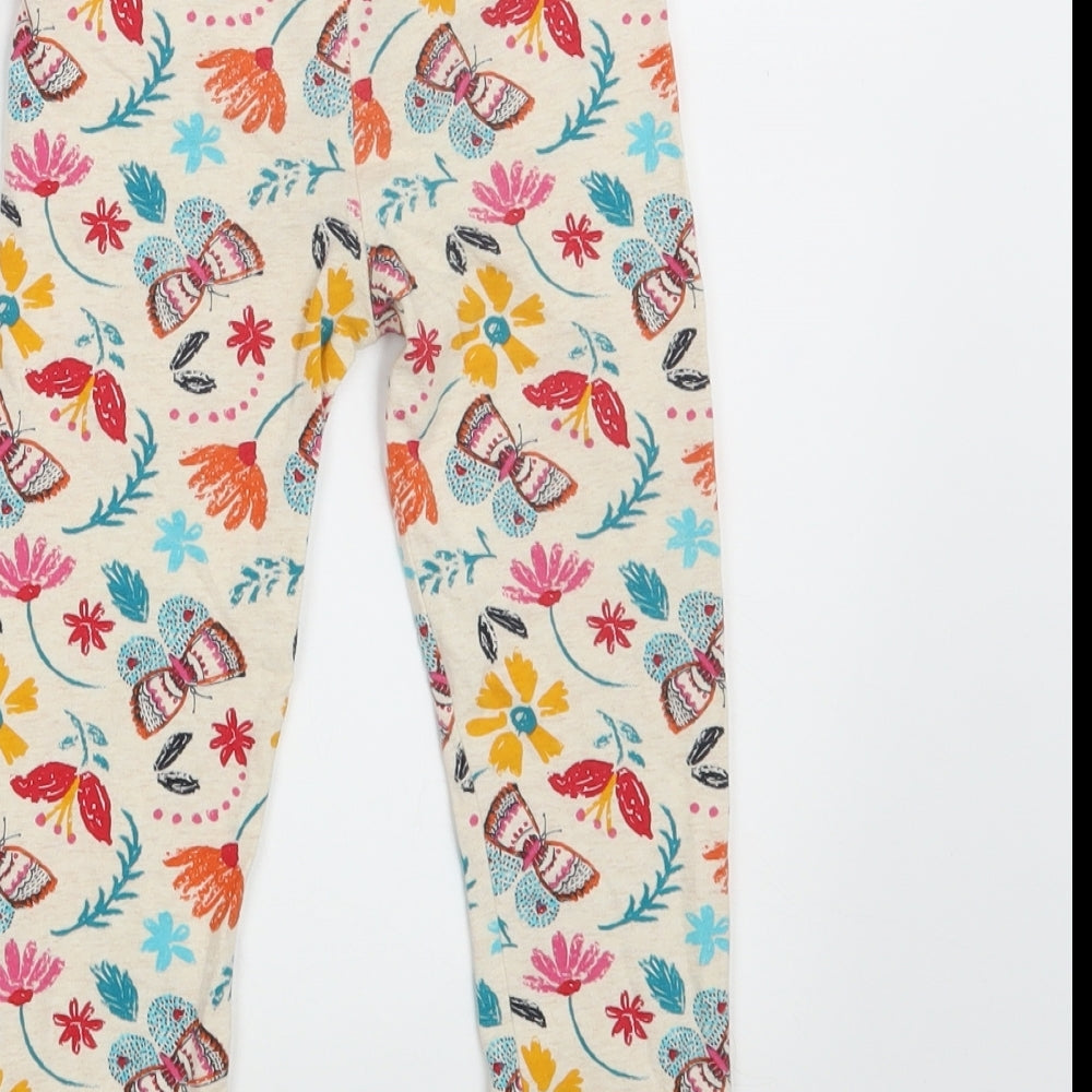 Nutmeg Girls Multicoloured Floral  Jegging Trousers Size 5-6 Years - Waist 18in; Inside  leg 16in