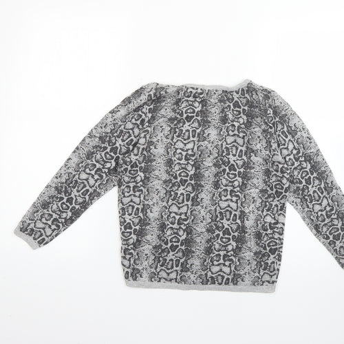 limited collection Womens Silver Animal Print  Pullover Jumper Size 10