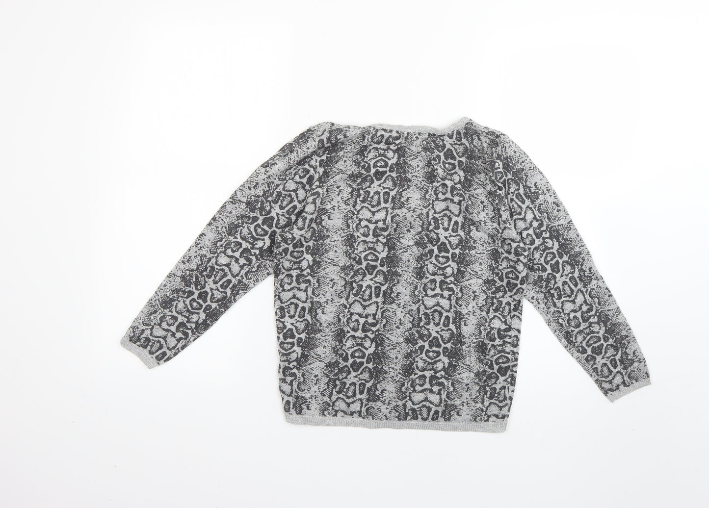 limited collection Womens Silver Animal Print  Pullover Jumper Size 10