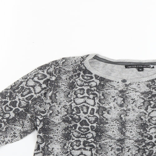 limited collection Womens Silver Animal Print  Pullover Jumper Size 10