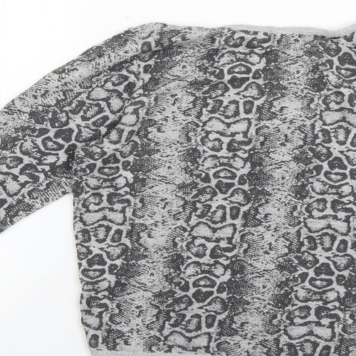 limited collection Womens Silver Animal Print  Pullover Jumper Size 10