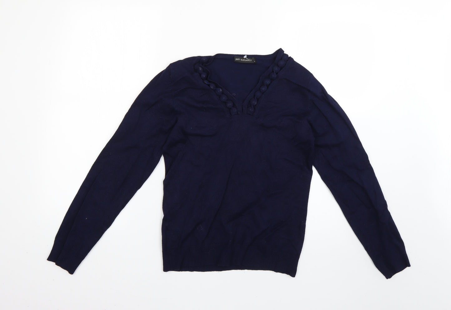 just elegant Womens Blue   Pullover Jumper Size S