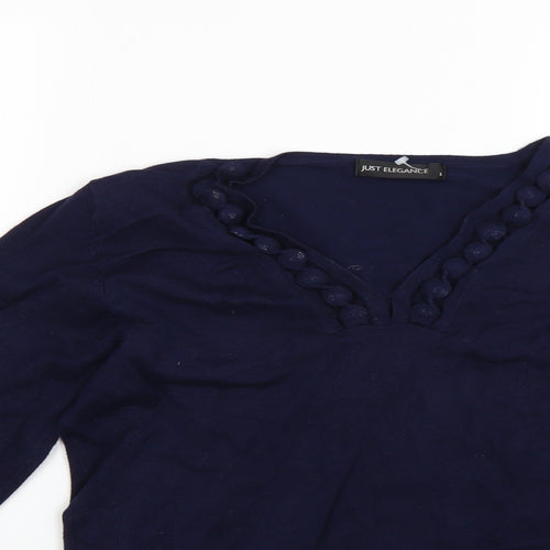 just elegant Womens Blue   Pullover Jumper Size S