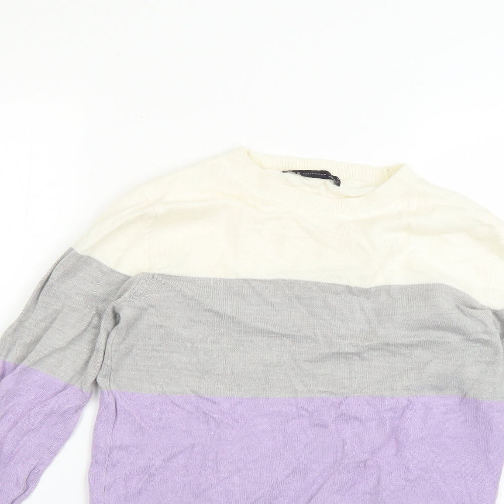 Marks and Spencer Womens Multicoloured Striped  Pullover Jumper Size 6