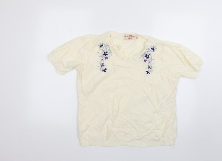 EWM Womens White Pullover Jumper Size 18