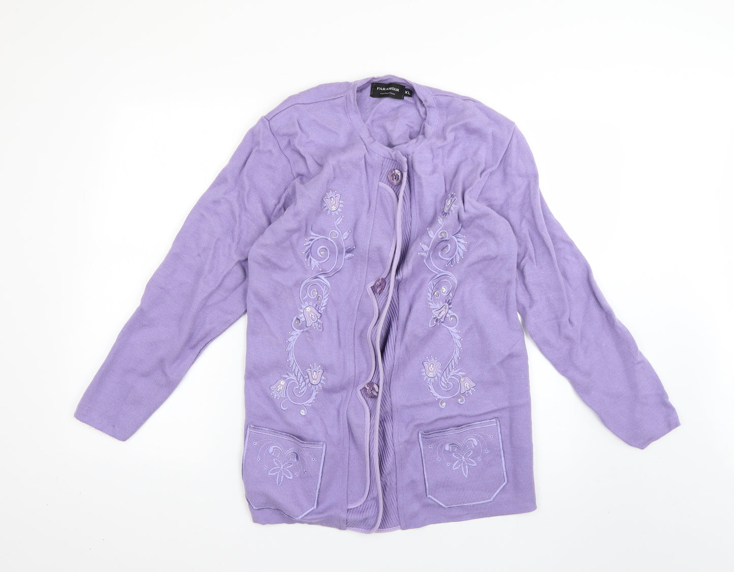 paramour Womens Purple   Cardigan Jumper Size XL
