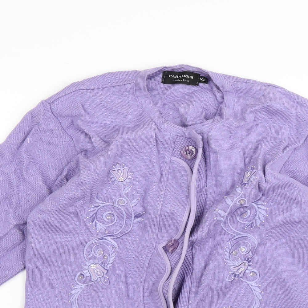 paramour Womens Purple   Cardigan Jumper Size XL
