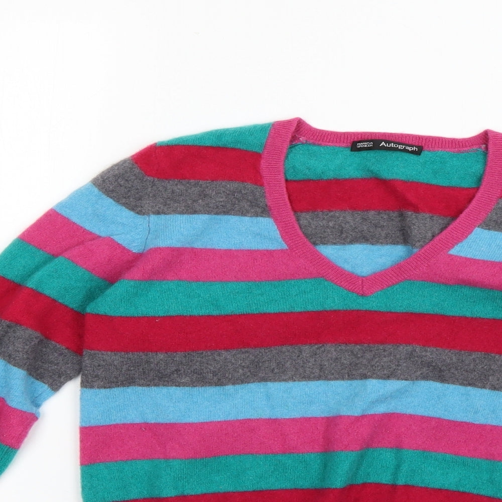 Marks and Spencer Womens Multicoloured Striped  Pullover Jumper Size 14