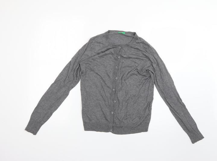 United Colors of Benetton Womens Grey   Cardigan Jumper Size S