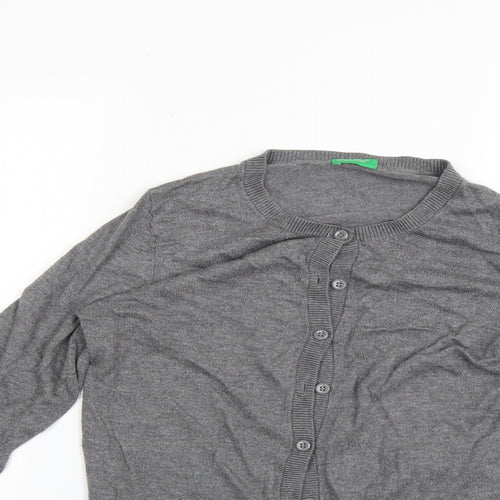 United Colors of Benetton Womens Grey   Cardigan Jumper Size S