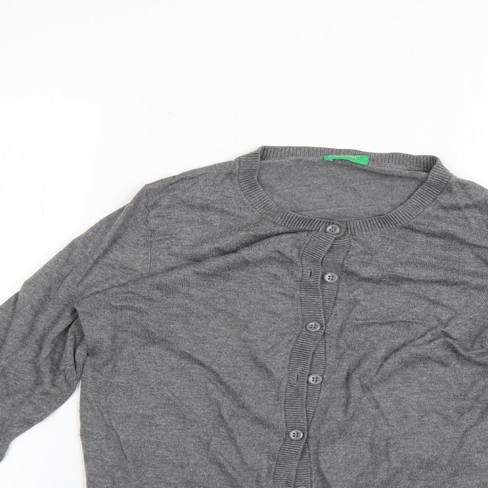 United Colors of Benetton Womens Grey   Cardigan Jumper Size S