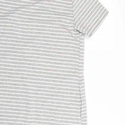 cool Womens Grey Striped  T-Shirt Dress  Size M