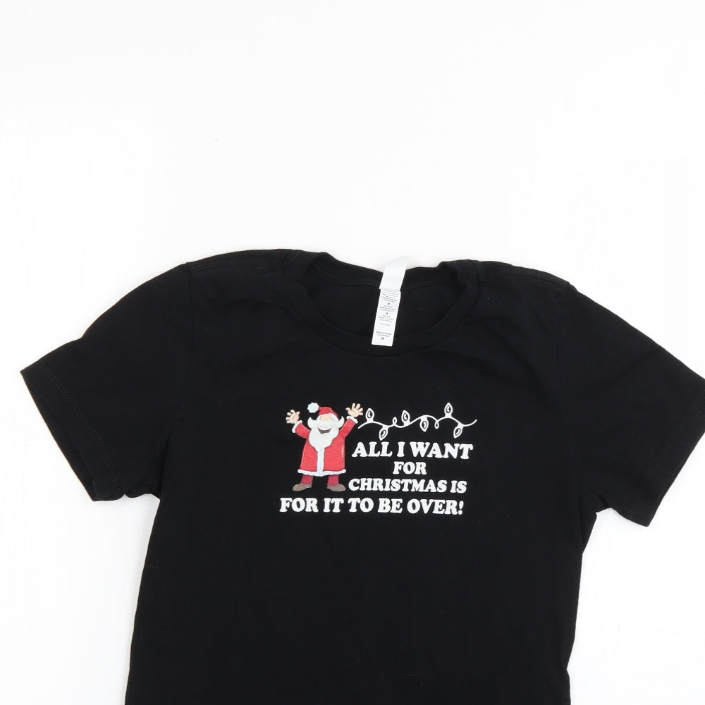 Bella Womens Black   Basic T-Shirt Size M  - Christmas
