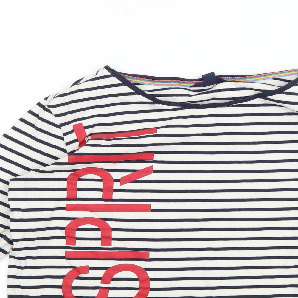 Esprit Womens White Striped  Basic T-Shirt Size S