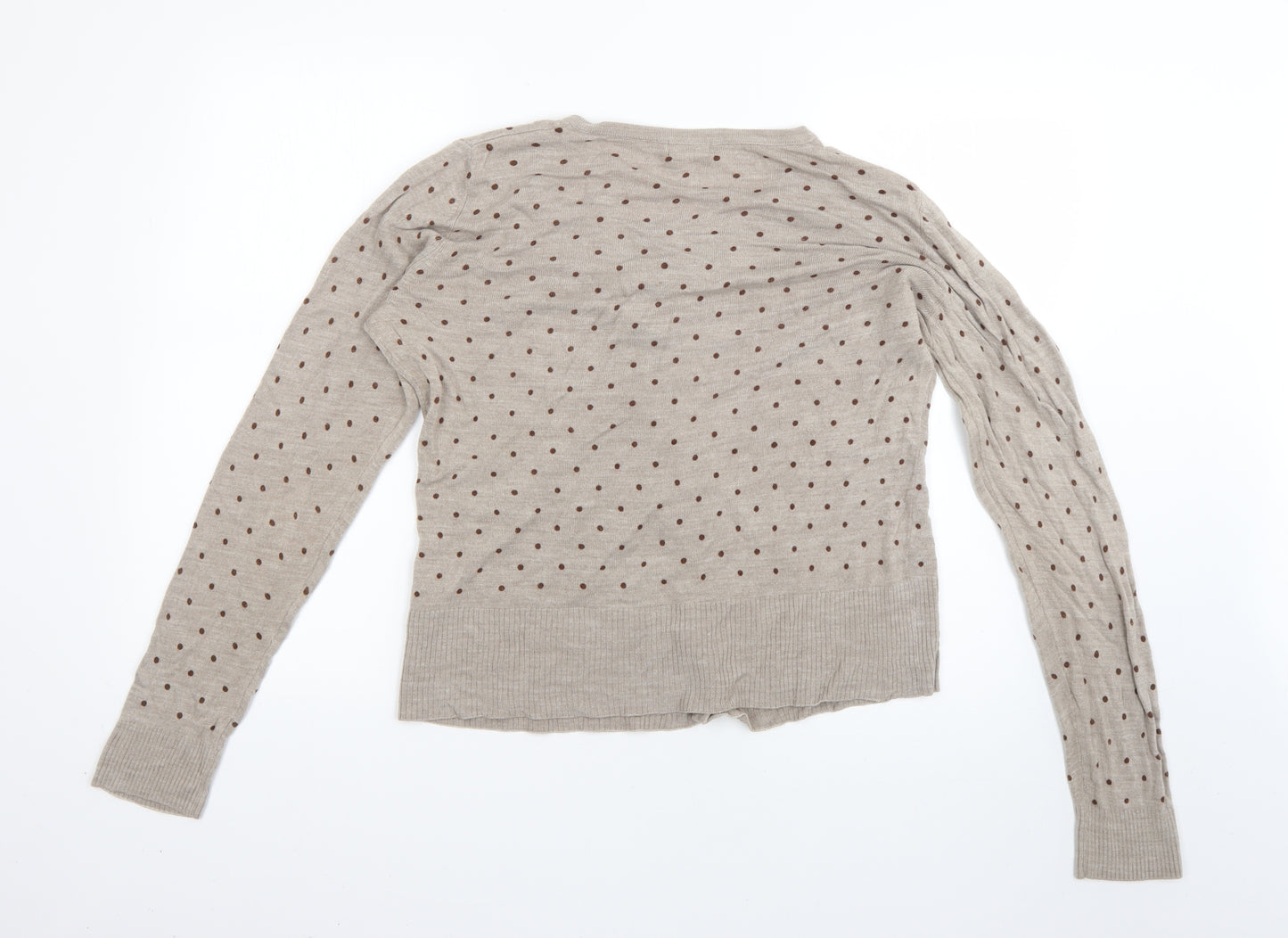 F&F Womens Beige Polka Dot  Cardigan Jumper Size 16