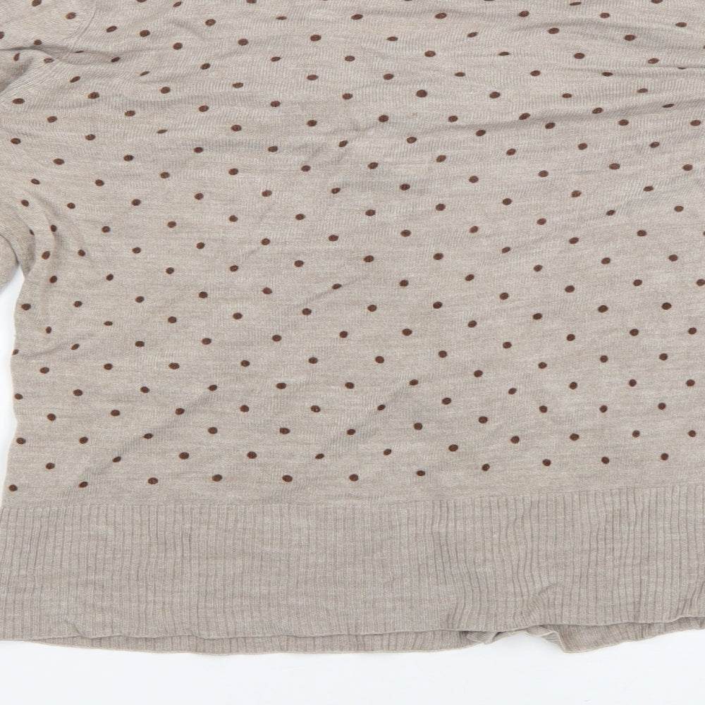 F&F Womens Beige Polka Dot  Cardigan Jumper Size 16