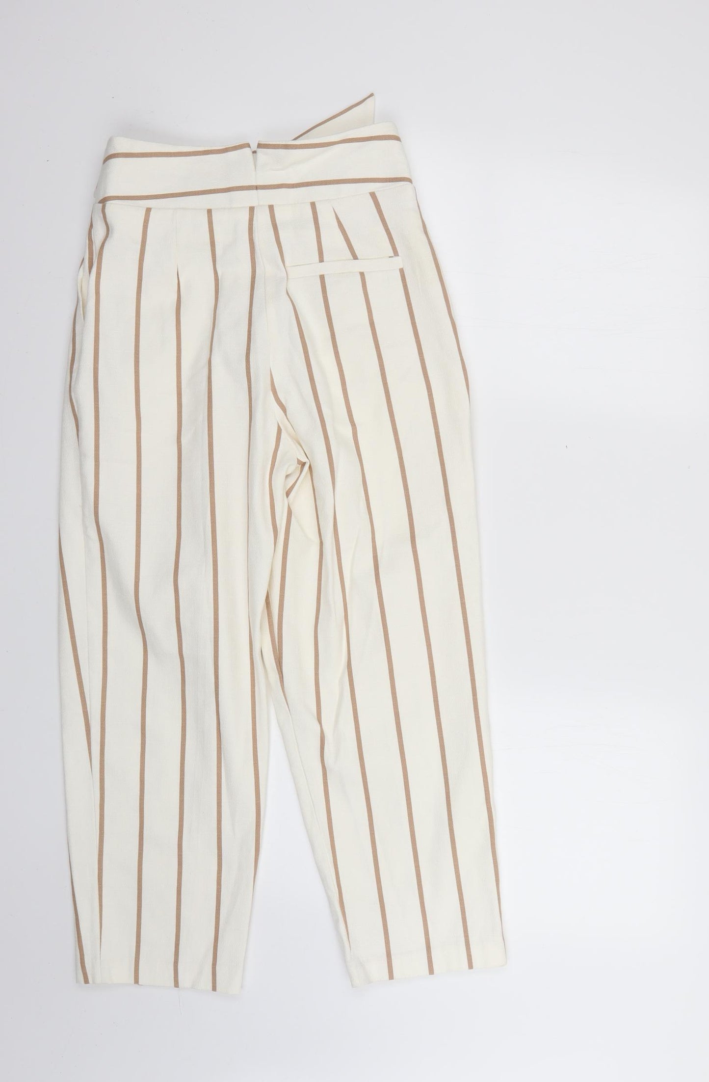 Topshop Womens Beige Striped  Trousers  Size 6 L22 in