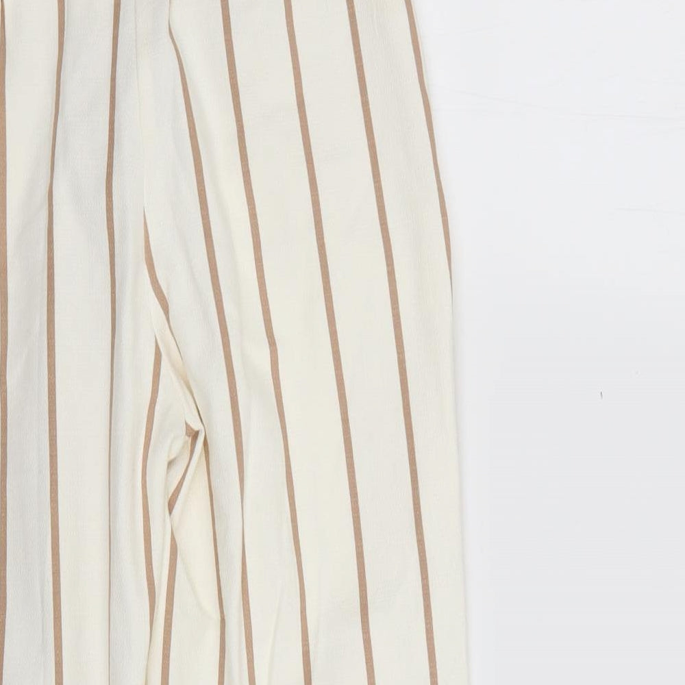 Topshop Womens Beige Striped  Trousers  Size 6 L22 in