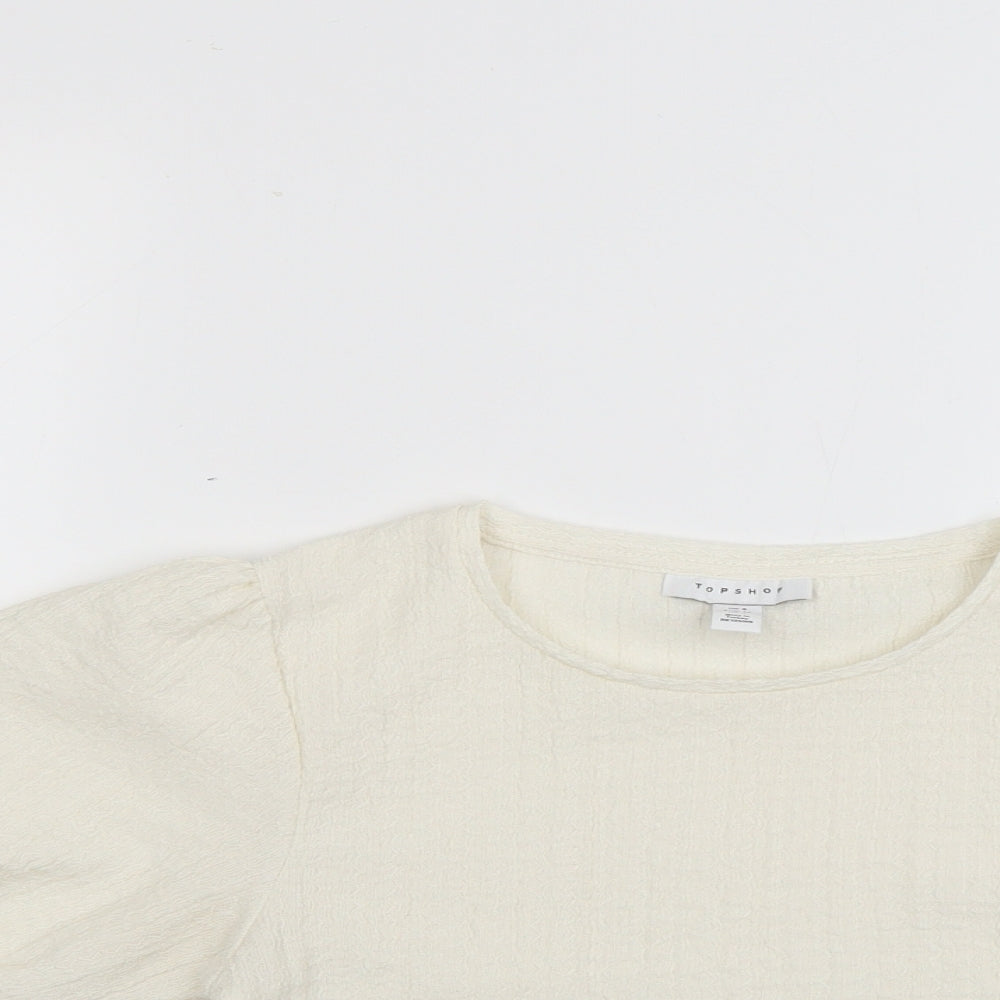 Topshop Womens Beige   Basic Blouse Size 8