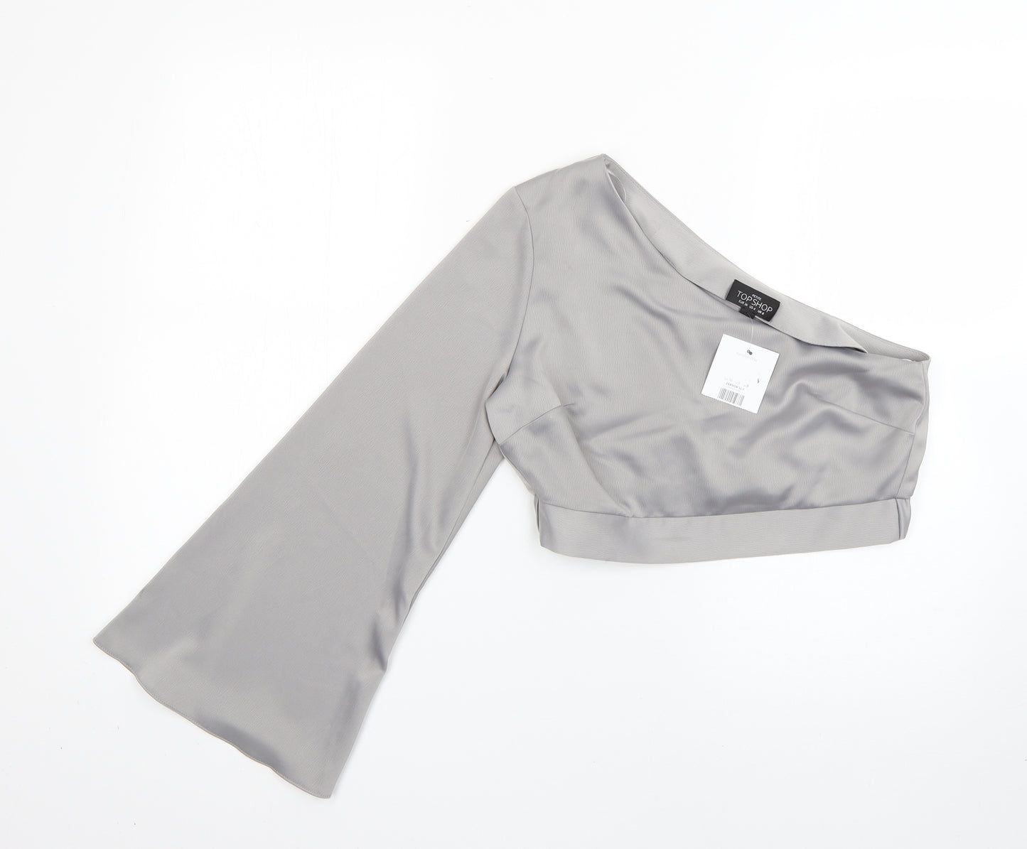 Topshop Womens Silver   Basic Blouse Size 8