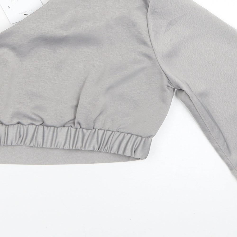 Topshop Womens Silver   Basic Blouse Size 8