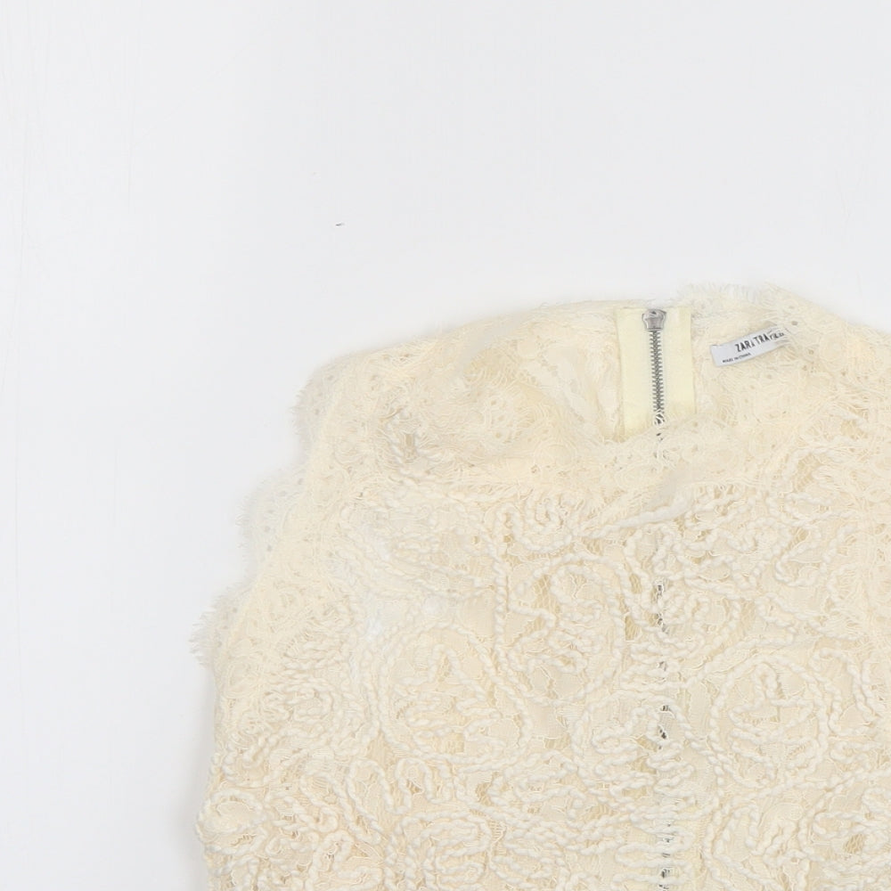 Zara Womens Beige   Basic T-Shirt Size S