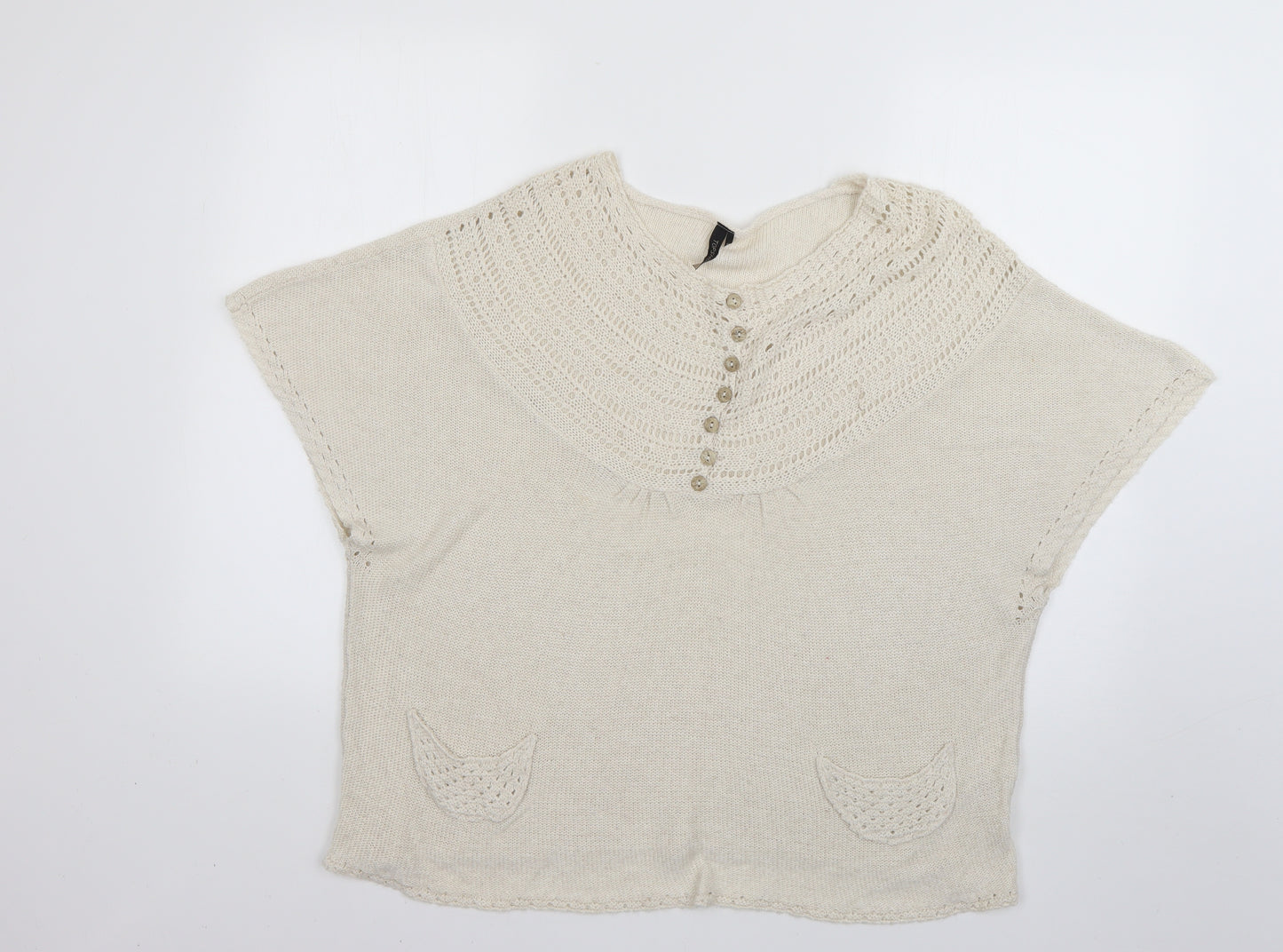 Topshop Womens Beige   Pullover Jumper Size 16