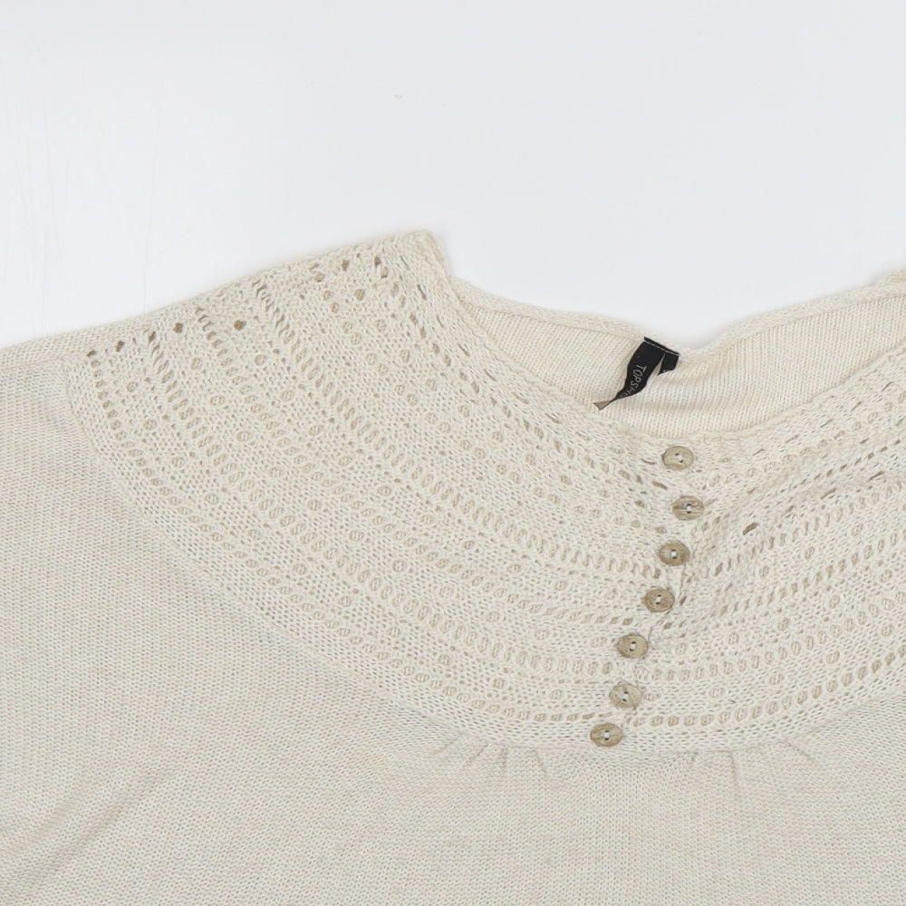 Topshop Womens Beige   Pullover Jumper Size 16