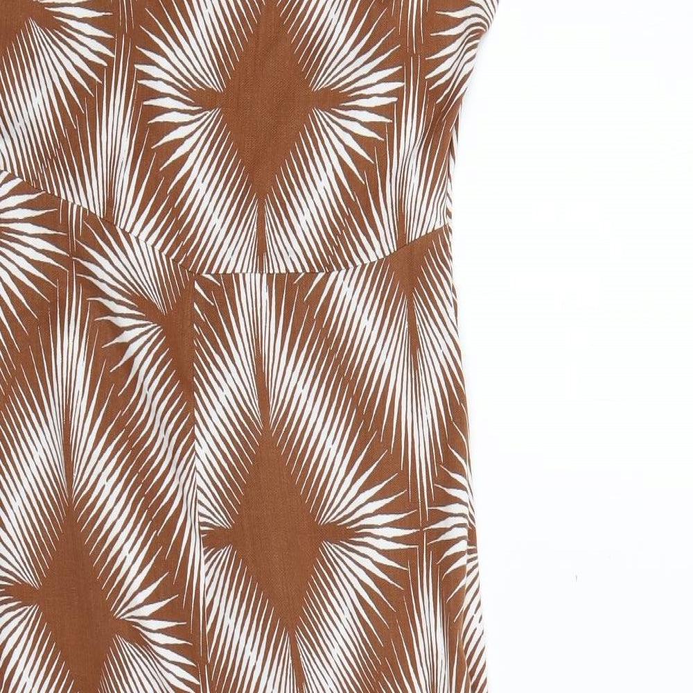 Marks and Spencer Womens Brown Geometric  Shirt Dress  Size 12