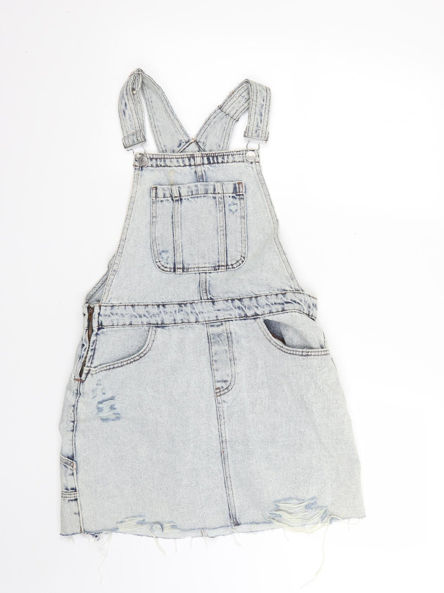 New Look Womens Blue   Pinafore/Dungaree Dress  Size 10