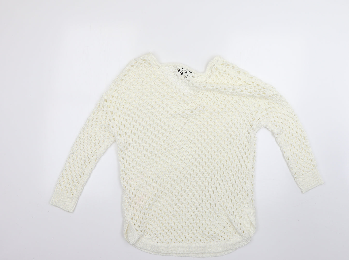 Papaya Womens White   Pullover Jumper Size M