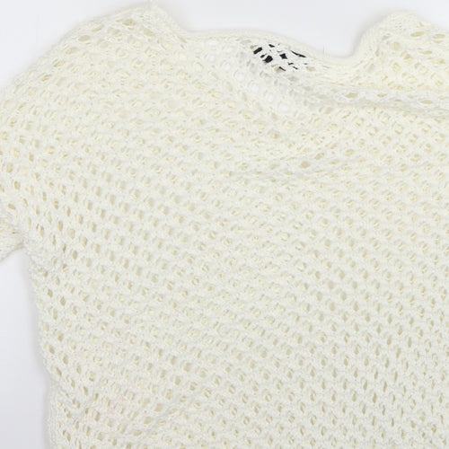 Papaya Womens White   Pullover Jumper Size M