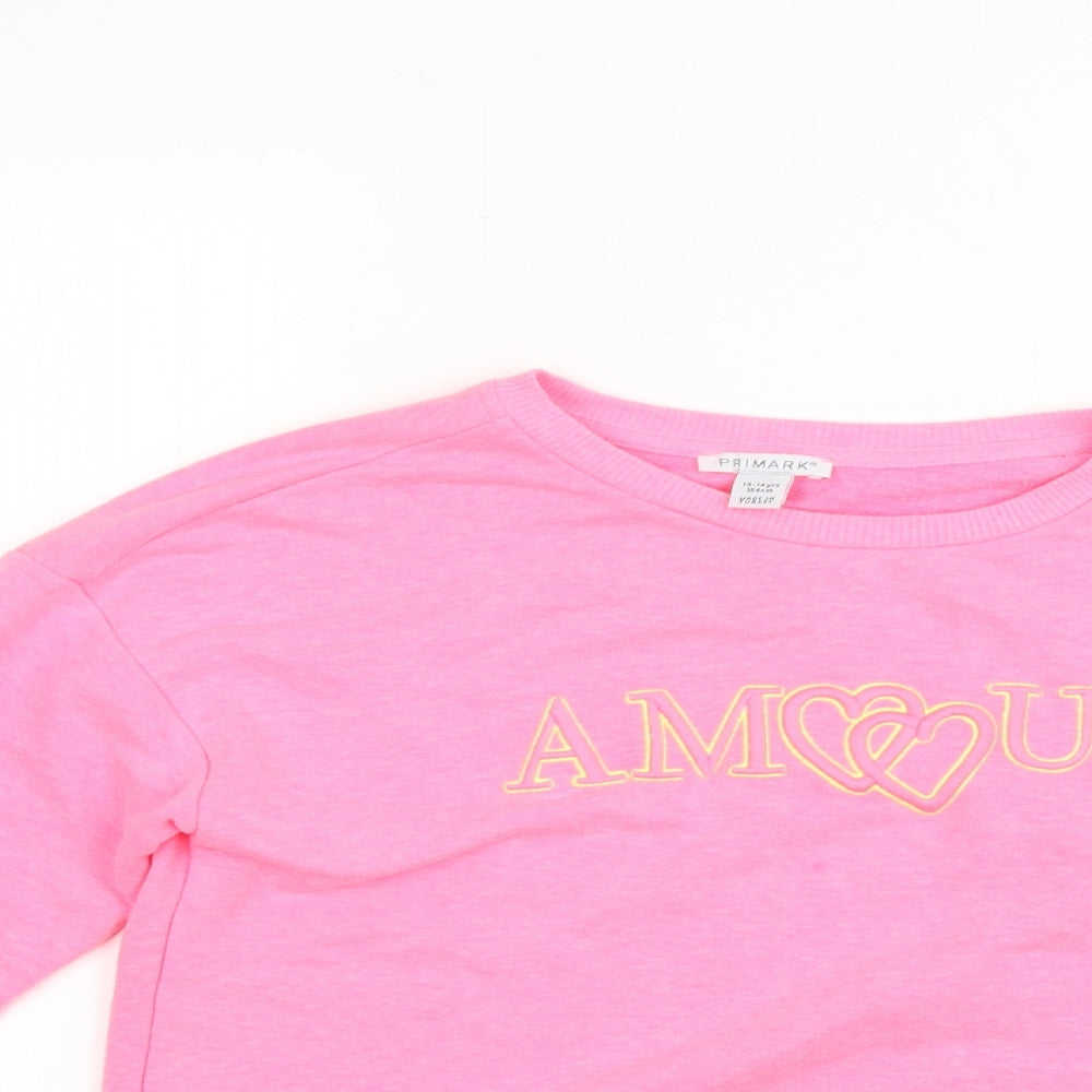 Primark Girls Pink   Pullover Jumper Size 13-14 Years
