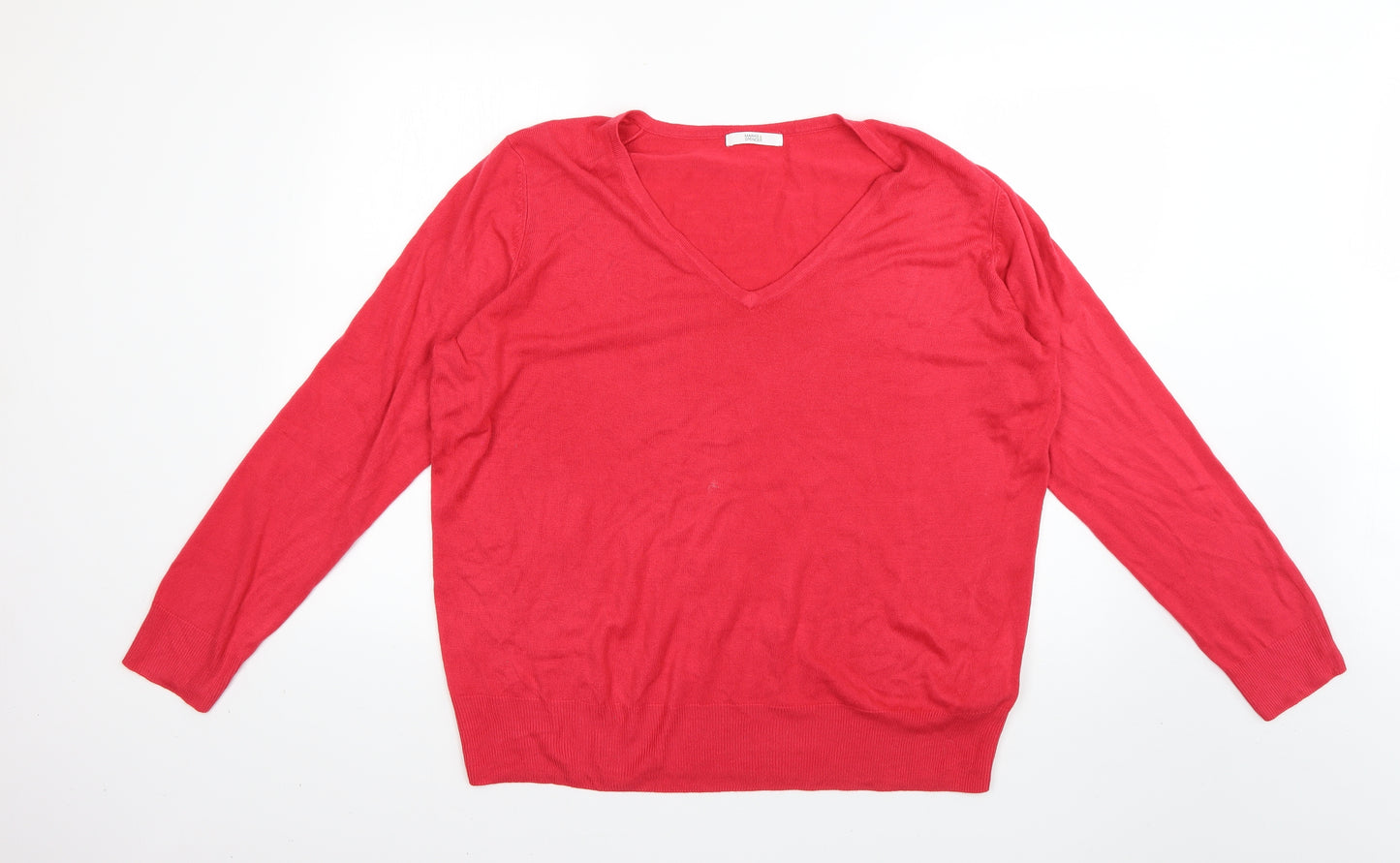 marks Womens Red   Pullover Jumper Size 20