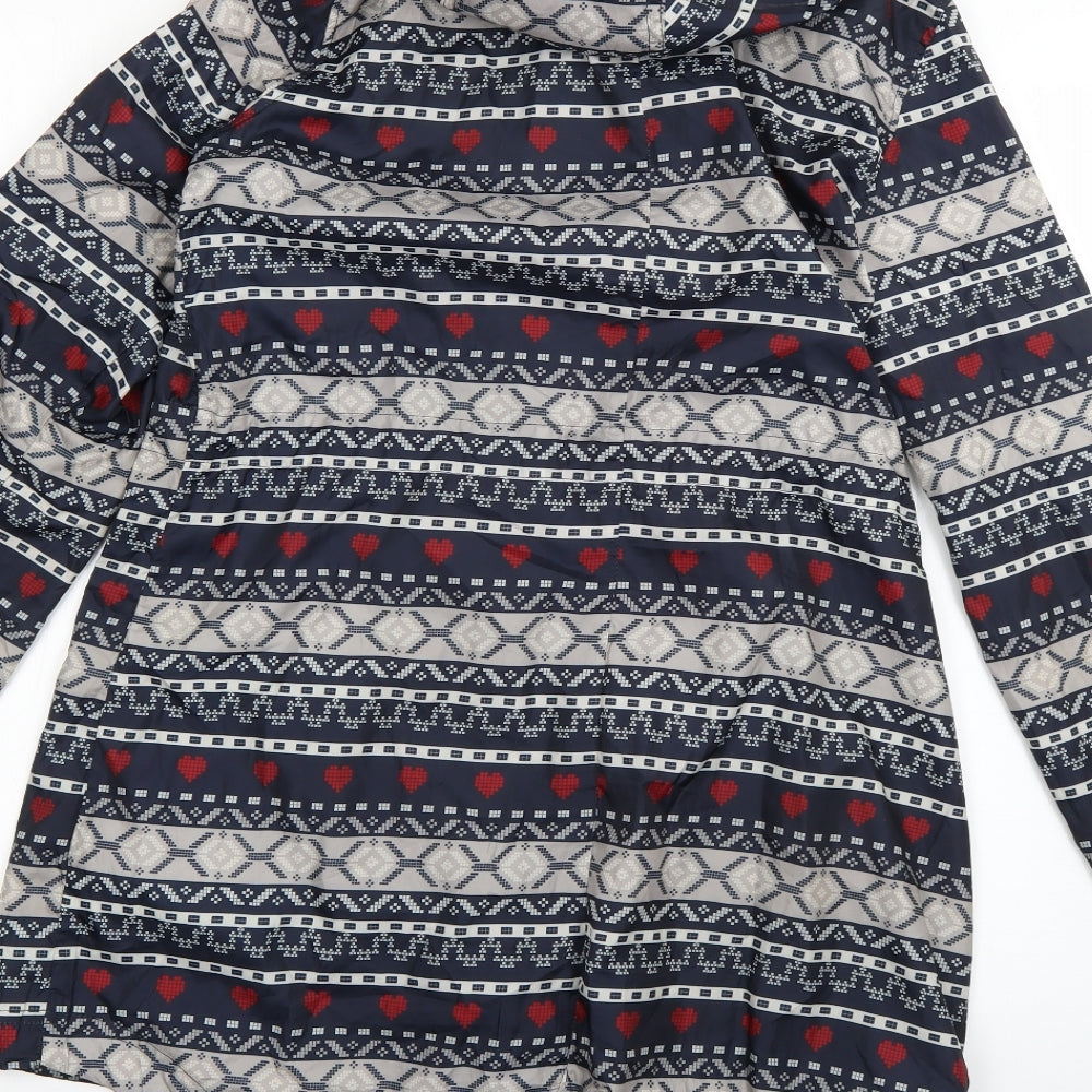 Debenhams Womens Multicoloured Geometric  Rain Coat Coat Size 10