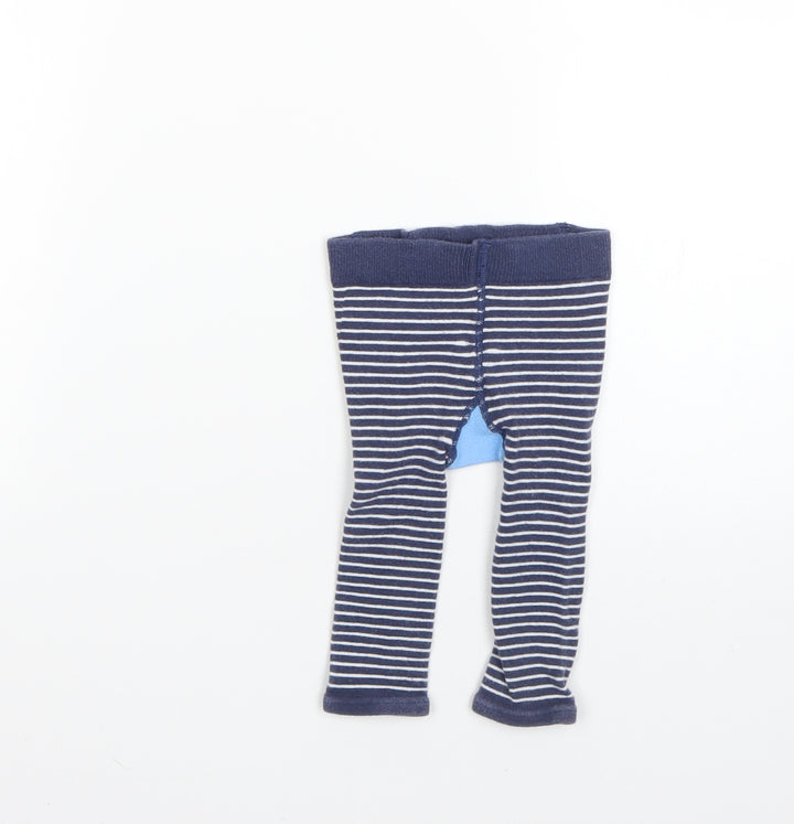 Nutmeg Baby Blue Striped Jogger Leggings Size 6-9 Months