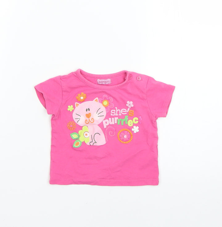 BHS Baby Pink Basic T-Shirt Size 0-3 Months