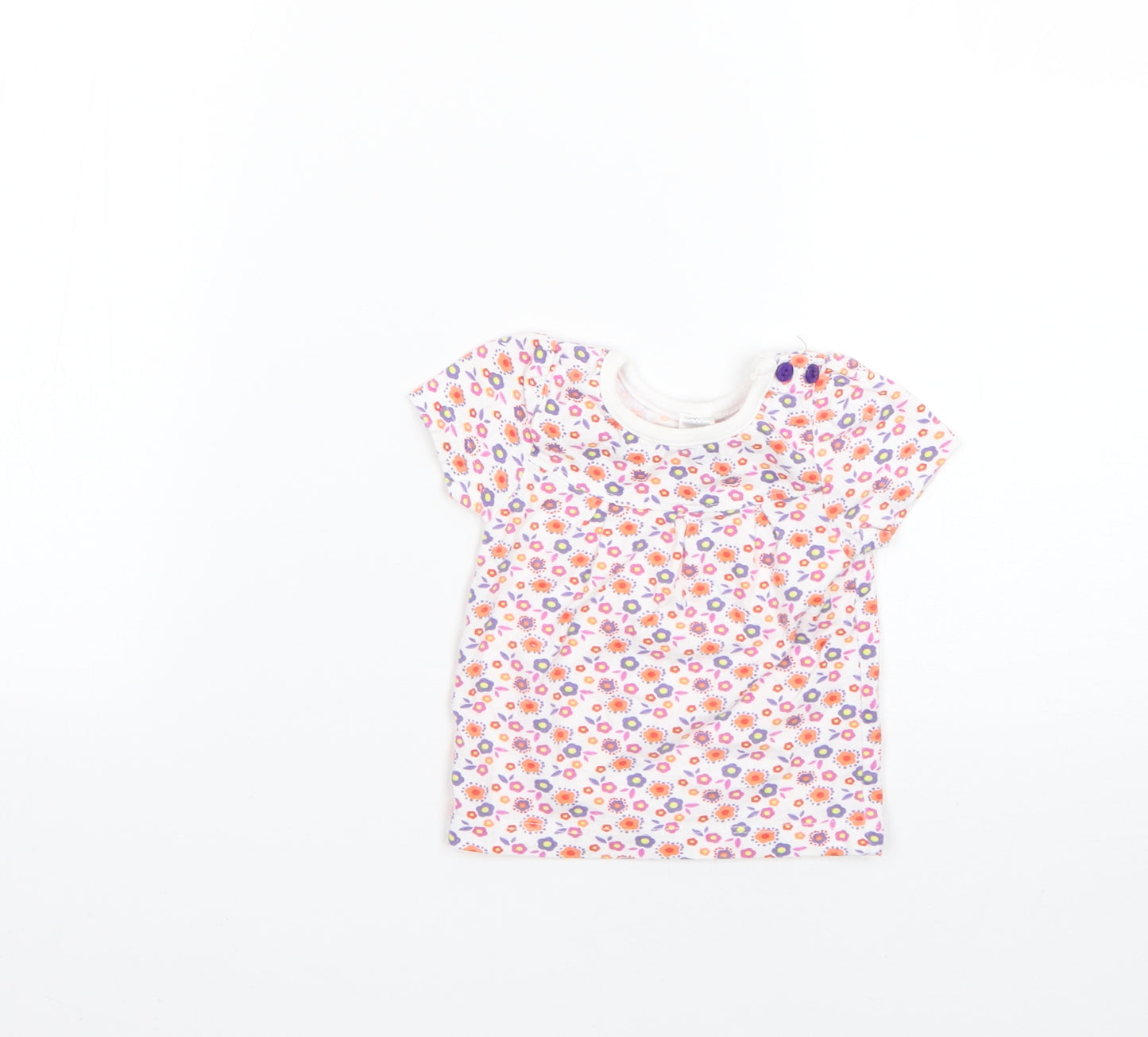 M&Co Baby Multicoloured Floral  Basic T-Shirt Size 0-3 Months