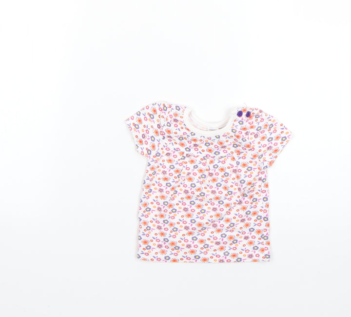 M&Co Baby Multicoloured Floral  Basic T-Shirt Size 0-3 Months
