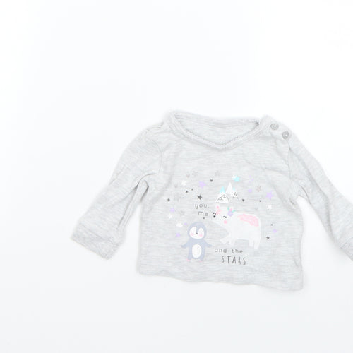 Primark Baby Grey   Basic T-Shirt Size 0-3 Months
