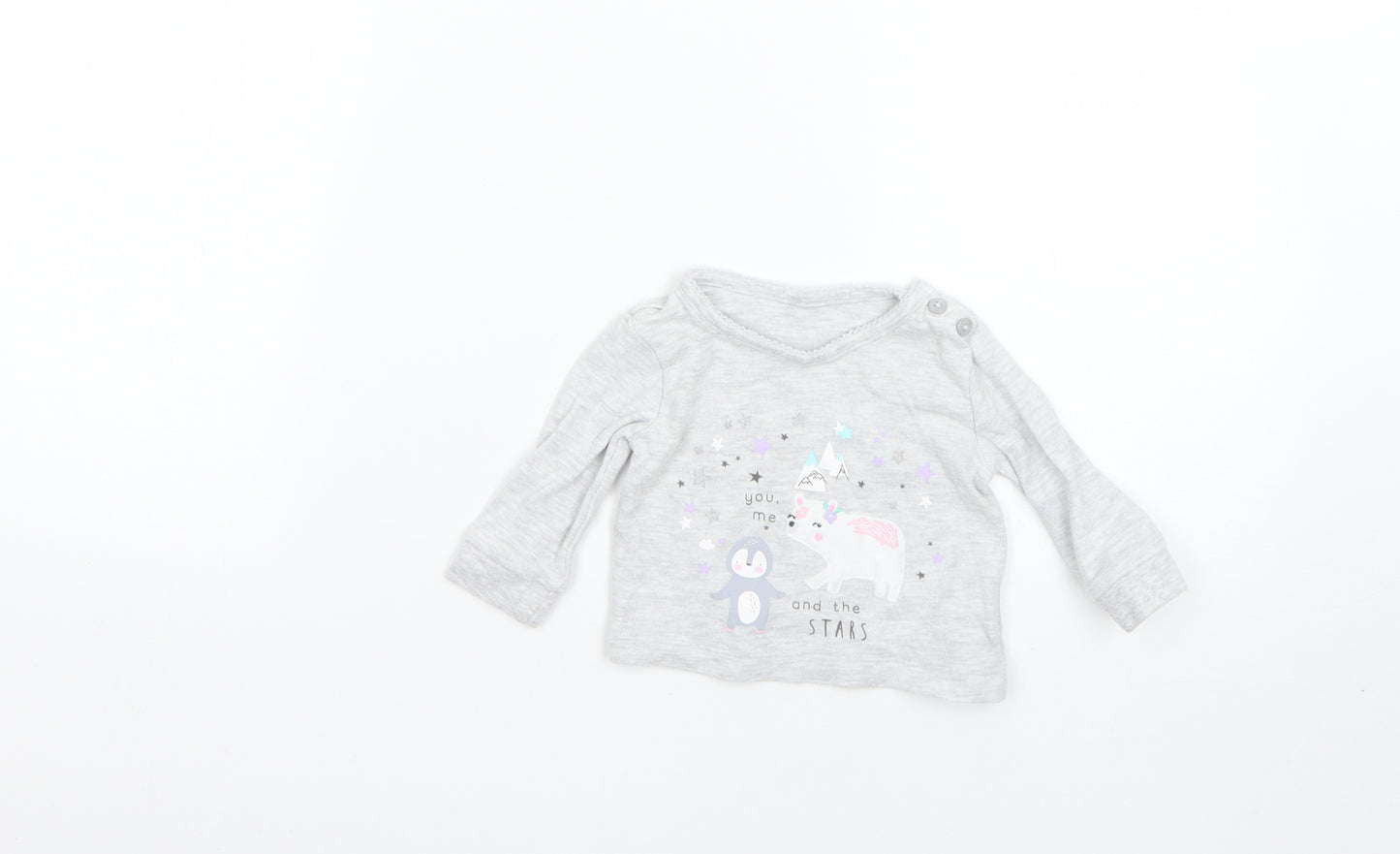 Primark Baby Grey   Basic T-Shirt Size 0-3 Months