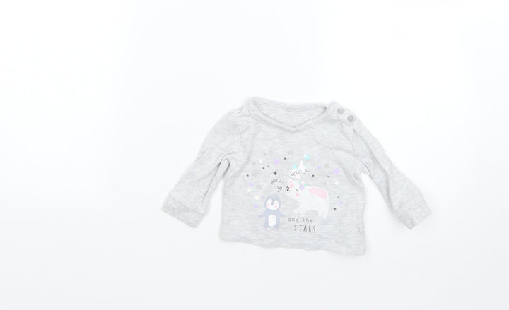 Primark Baby Grey   Basic T-Shirt Size 0-3 Months