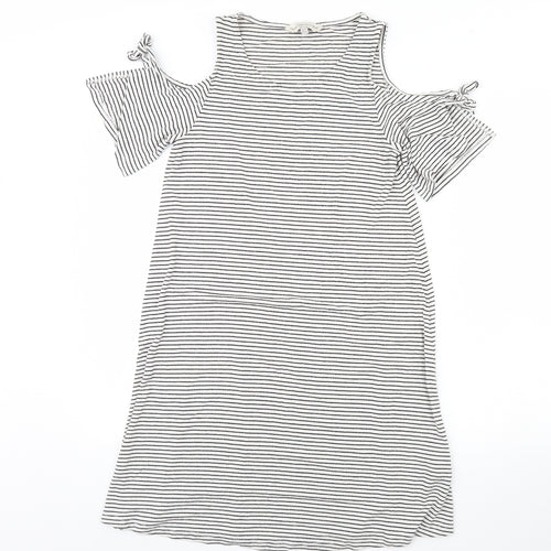F&F Womens White Striped  Mini  Size 10