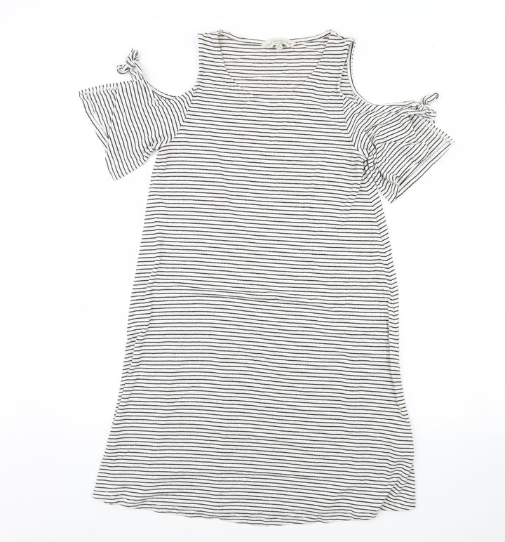 F&F Womens White Striped  Mini  Size 10