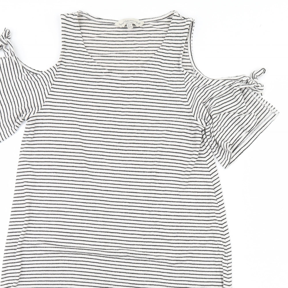 F&F Womens White Striped  Mini  Size 10