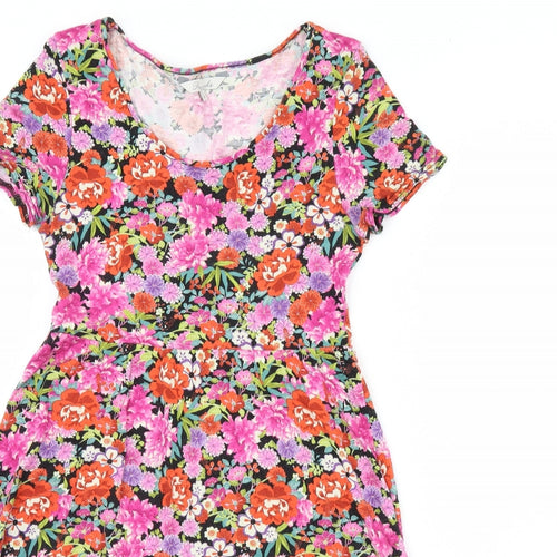 Peacocks Womens Multicoloured Floral  Mini  Size 8