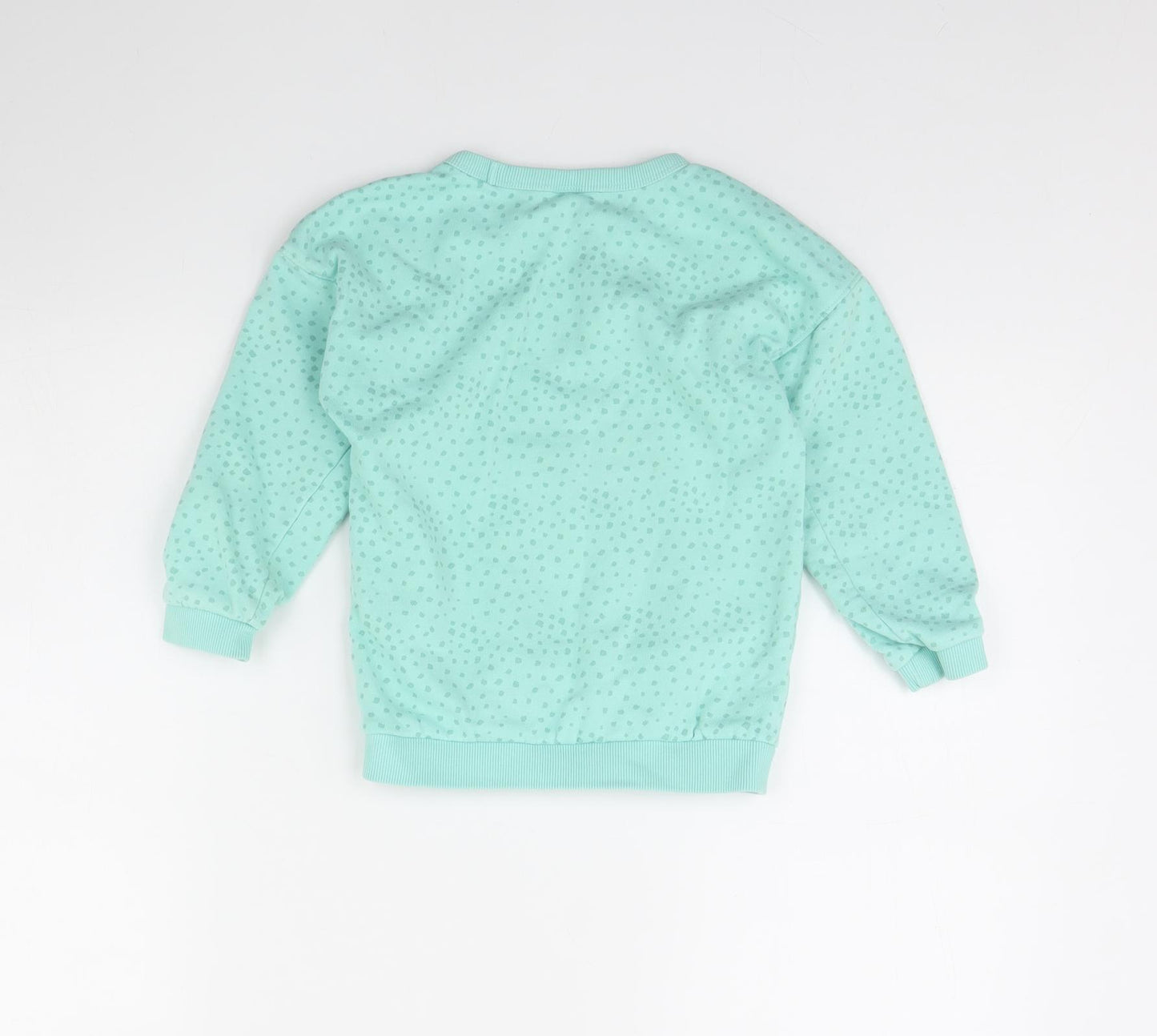 TU Girls Green Polka Dot  Pullover Jumper Size 4 Years