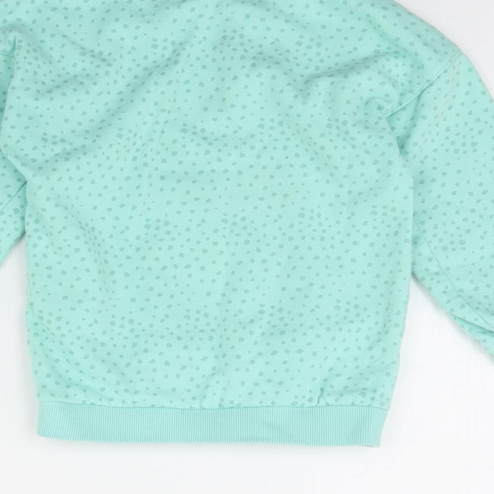 TU Girls Green Polka Dot  Pullover Jumper Size 4 Years