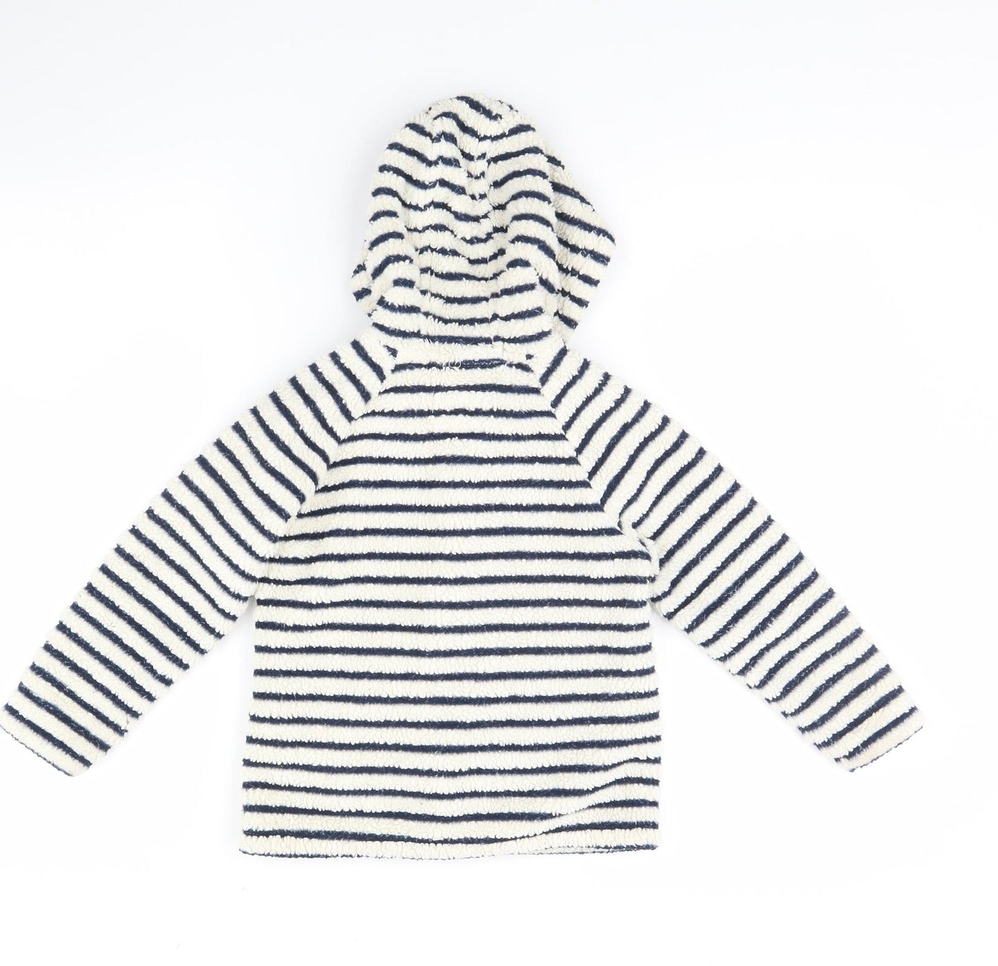 NEXT Girls White Striped Fleece Jacket  Size 5 Years