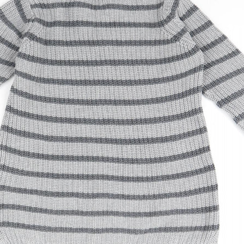 NEXT Girls Grey Striped  Pullover Jumper Size 5 Years